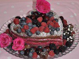 Chocolate and Blackcurrant Heart Cake
