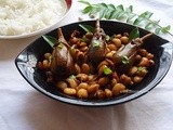 Karamani Kathirikai Varuval | Black-Eyed Peas and Brinjal Stir Fry