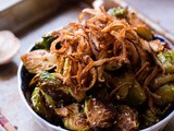 Asian Roasted Brussels Sprouts with Crispy Fried Shiitake Mushrooms