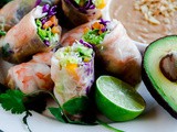 Brown Rice Summer Rolls with Peanut Lime Dipping Sauce