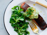 Brown Sugar and Chili-Rubbed Salmon with Avocado Crema