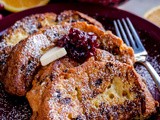 Buttermilk Panettone French Toast with Cranberry Compote