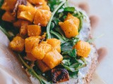 Butternut Squash, Arugula, and Roasted Garlic Goat Cheese Tartine