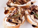 Crostini with Roasted Shiitake Mushrooms and Whipped Ricotta