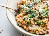 Easy Mushroom Farro Risotto