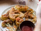 Fried Cauliflower Steaks with Honey + Hot Sauce