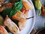 Fried Zucchini Blossoms Stuffed with Basil Ricotta