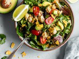 Guacamole Greens Salad with Cilantro Lime Jalapeño Vinaigrette