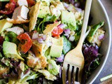 Guacamole Greens Salad with Cilantro Lime Jalapeño Vinaigrette