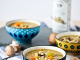 Mushroom Barley Soup with White Truffle Oil