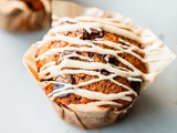 Pumpkin Chocolate Chip Muffins with Coffee Glaze