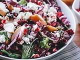 Raddichio, Pear, Gorgonzola, Pomegranate, and Walnut Salad