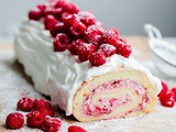 Raspberry Roll Cake