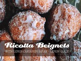 Ricotta Beignets with Lemon-Cardamom Sugar and Lemon Glaze