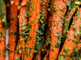 Roasted Carrots with Carrot Top-Pistachio Pesto