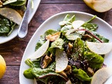 Roasted Shiitake and Asian Pear Salad with Miso-Sesame Vinaigrette