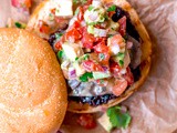 Southwest Burgers with Pepper Jack Cheese and Avocado Salsa