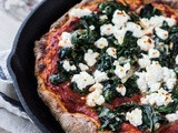 Spicy Harissa, Spinach, & Feta Skillet Pizza