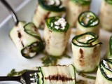 Zucchini Bites with Harissa, Goat Cheese, Lime & Mint