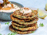 Cheesy Zucchini Fritters With Spicy Ranch Dip (Keto Recipe)