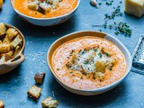 Creamy Roasted Tomato Soup With Parmesan Croutons