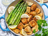 Garlic Butter Chicken Bites with Lemon Asparagus