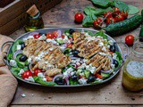 Healthy Grilled Chicken Salad Recipe (Greek Style)