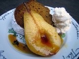 Pumpkin Cake with Salted Honey Caramelized Pears and Whipped Cream: Hello Fall