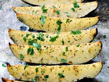 Baked Potato Wedges with Parmesan and Garlic #SundaySupper
