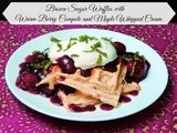 Brown Sugar Waffles with Warm Berry Compote and Maple Whipped Cream