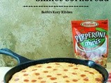 Cheesy Pepperoni Skillet Cornbread #PepItUp