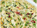 Chicken Alfredo Zoodle Bake