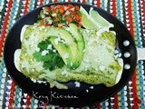 Chicken Enchiladas with Avocado Cream Sauce for Cinco de Mayo #SundaySupper