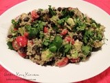 Creamy Cilantro Lime Salad with Quinoa, Avocado, Tomato, and Black Beans