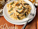 Creamy Pumpkin Alfredo with Roasted Garlic and Sage