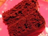 Dark Chocolate Cake with Ganache Frosting
