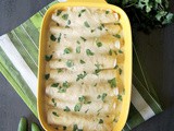 Easy Creamy Green Chile Chicken Enchiladas