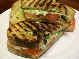 Grilled Pesto, Mozzarella, and Tomato Sammies