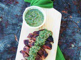 Grilled Ribeye Steaks with Roasted Jalapeno Chimichurri #SundaySupper #GrillTalk