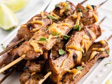 Keto Chicken Satay with Spicy Peanut Sauce