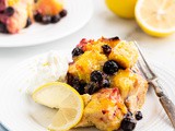 Keto Lemon Blueberry Bread Pudding