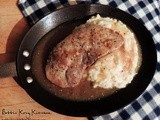 Maple Bourbon Pork Chops and Whipped Potatoes with Apples and Onions