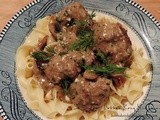 Meatballs with Creamy Greek Yogurt Mushroom Sauce