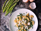 Perfect Scrambled Eggs with Asparagus, Goat Cheese and Chives #SundaySupper
