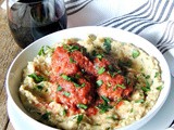 Slow Cooker Porcupine Meatballs Over Roasted Cauliflower Mash #SundaySupper