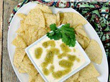 Slow Cooker Queso Blanco with Salsa Verde #SundaySupper
