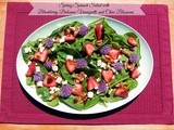 Spring Spinach Salad with Blackberry Balsamic Vinaigrette and Chive Blossoms