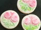 Almond Sugar Cherry Blossom and Rose Cookies