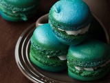 Mint-Strawberry Macarons