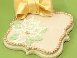 Poinsettia Brush Embroidery Sugar Cookie Card